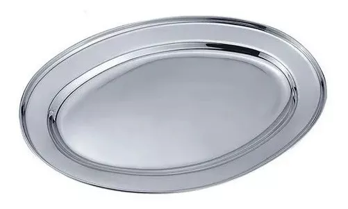 Travessa Rasa Em Aço Inox 30Cm - Baccani