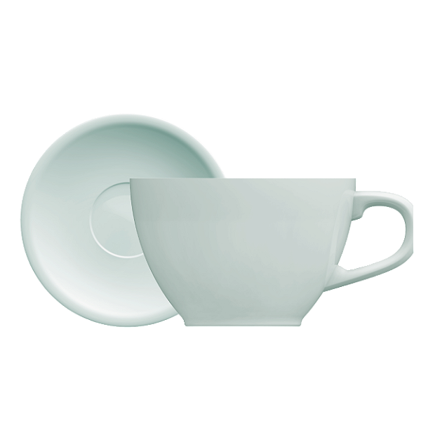 Xícara 80ml Oval com pires branca - Germer