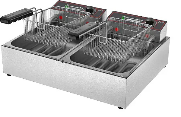 Fritadeira Elétrica 2 Cubas Óleo 06 litros FRCE 06 220v Metalcubas