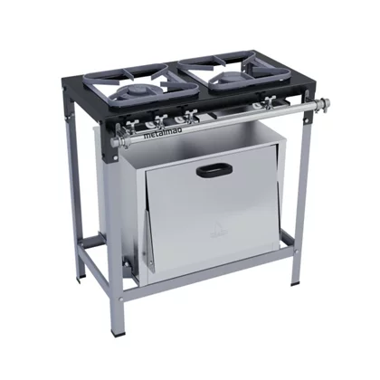 Fogao 2 Bocas com Forno 1Qs 1 Qd 30x30 S2020 P5 Metalmaq
