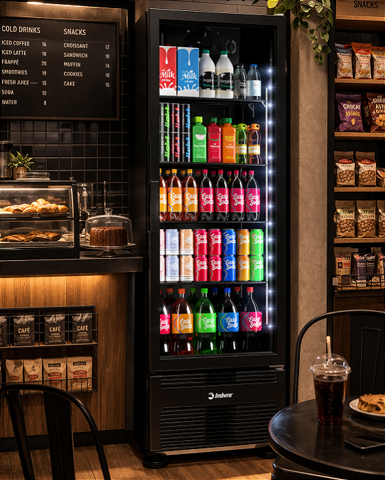 Refrigerador VRS13 Full Black Vertical 363 Litros Porta de Vidro 220v - Imbera