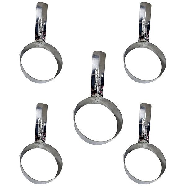 Kit 5 Modelador De Ovos Redondo Inox 10x12,5x3cm Servipel