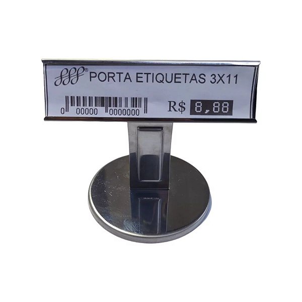 Porta Etiqueta De Preço Para Gôndola Base Inox 3x11cm - Kana