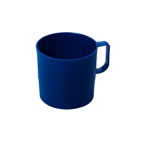 Caneca Escolar 300ml Em Polipropileno Azul Caneta 12Un - Anodilar