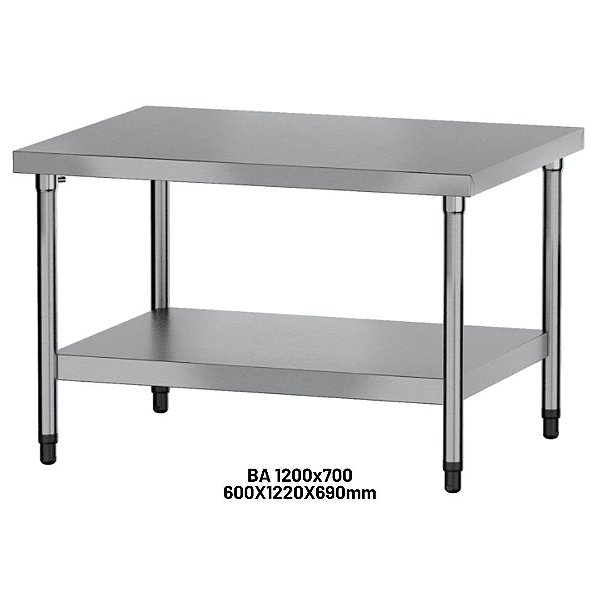 Bancada de Apoio 1,20x70 Total Inox BA 1200/700 I - Metalcubas
