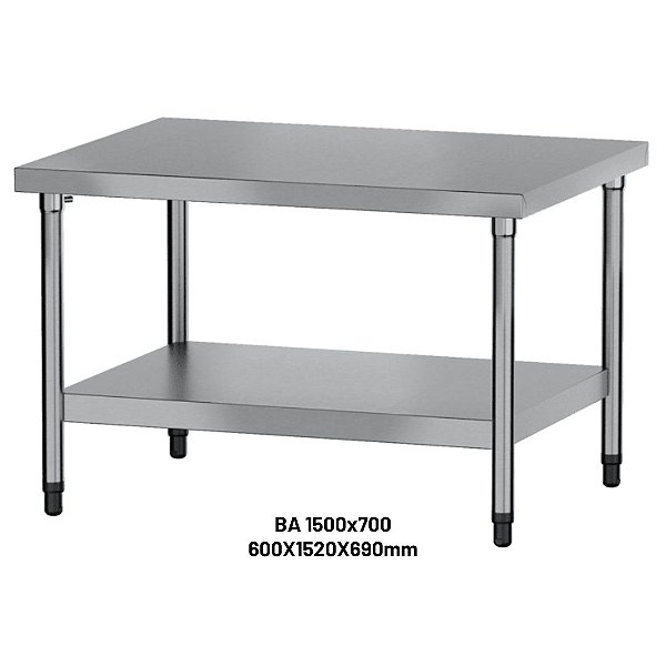 Bancada de Apoio 1,50x70 Total Inox BA 1500/700 I - Metalcubas