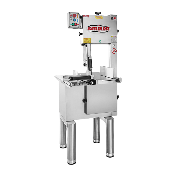 Serra Fita de Coluna 2,20m Aco Inox Lamina 5/8 Mesa Movel BM33 NR 127v ou 220v - Bermar