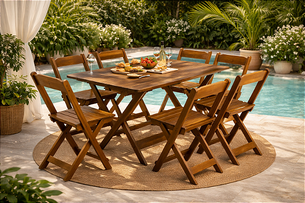 CONJUNTO DE MESA C/ 6 CADEIRAS 1,20X70 - INCOBEL