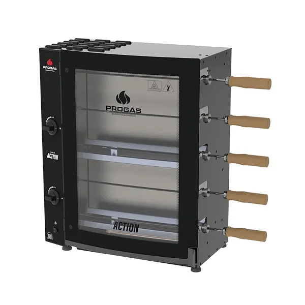 Forno Assador 5 Espetos Rotativo Infra Vermelho Action PRAC-05I - Progas
