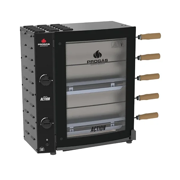 Forno Assador 5 Espetos Rotativo Tubular Action PRAC-05I - Progas