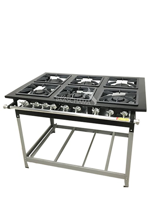 FOGÃO 30X30 6 BOCAS P 6,5 CM SEM FORNO - BRASCHAMA