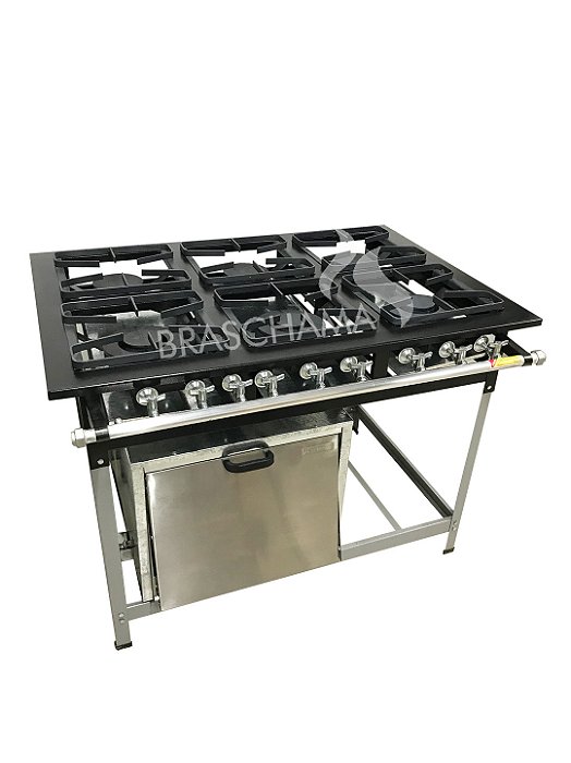 FOGÃO 30X30 6 BOCAS P 6,5 CM COM FORNO - BRASCHAMA