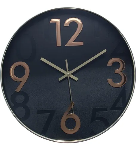 Relógio de Parede Donum Preto com Dourado 30,5x4,3 cm – Lyor