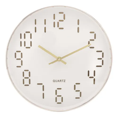 Relógio de Parede Quartz Branco com Detalhes Dourados 30,5x4 cm – Lyor