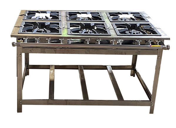 FOGÃO 30X30 6 BOCAS P 6,5 CM SEM FORNO AÇO 304 - BRASCHAMA