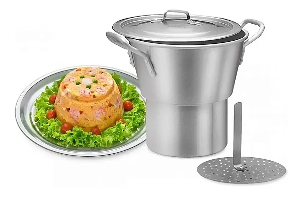 Cuscuzeiro Hotel Industrial 50cm com Base em Alumínio 44 Litros - ABC Aluminio