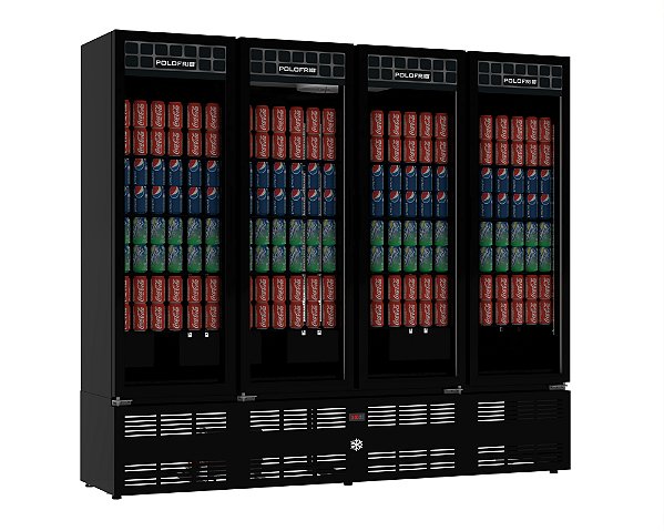 Mondrian Bebidas 4 Portas Preta 1352 Lts 127 ou 220v 2430 - Polofrio