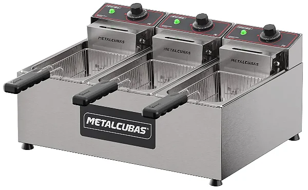 Fritador Elétrico Retangular FE 3C 220v - Metalcubas