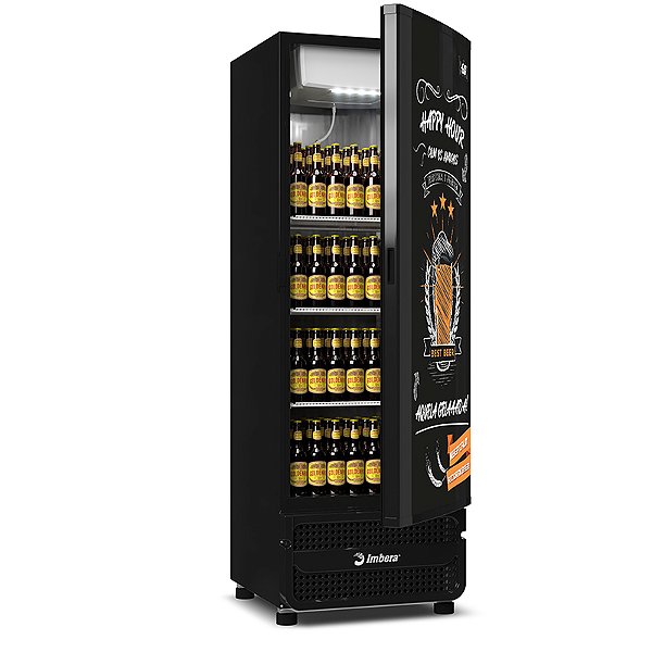 Cervejeira CCV355 Happy Hour 538 LT Porta Cega ADESIVADA Preta BIVOLT - Imbera