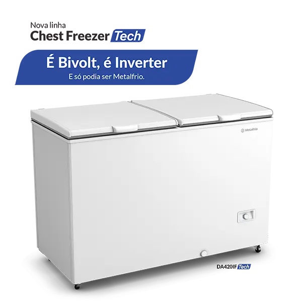 Freezer Horizontal Inverter Bivolt Branco R290 Dupla Ação 419 Lts DA420IFT - Metalfrio