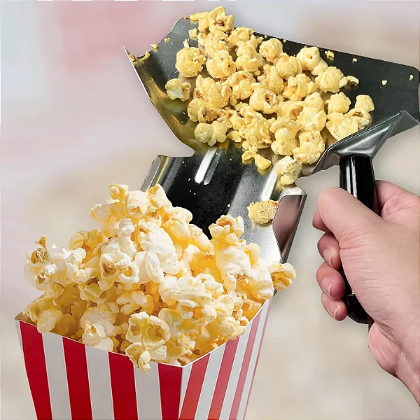 Pá de Aço Inox Pegador Destro para Batata Frita Pipoca Gourmet