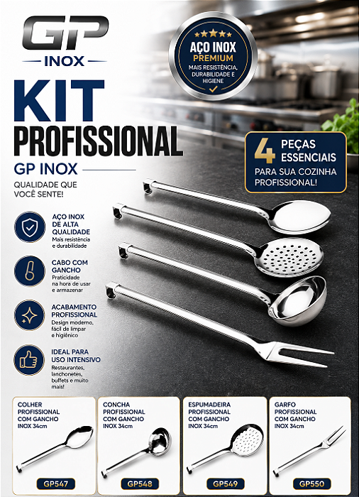 Kit Profissional 4 Peças GP INOX