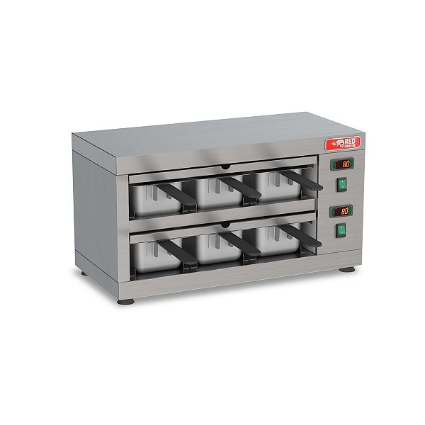 Conservador de Proteinas 6 Cubas Abertura Frente e Fundo 1200w 220V COPROH6 - Red Chameleon