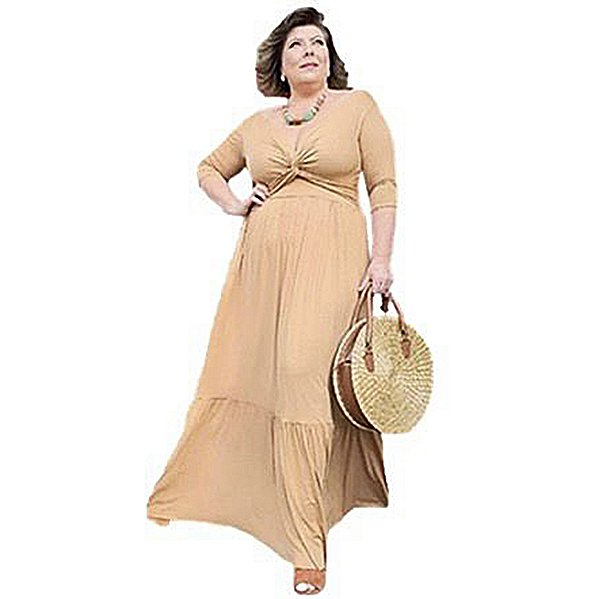 Vestido Longo 3 Marias Decote Nó Transpassado