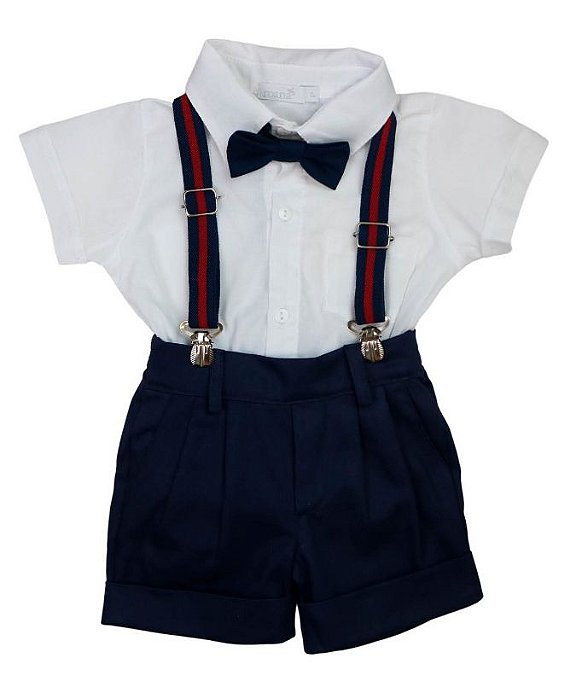 Conjunto Menino Com Suspensório Roana - Marinho