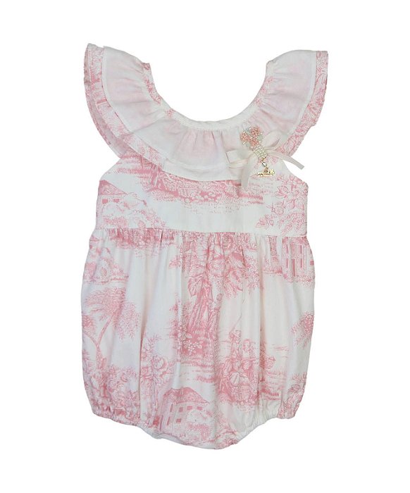 Pimpão Menina Toile Du Jour Babados Na Gola Rosa Roana