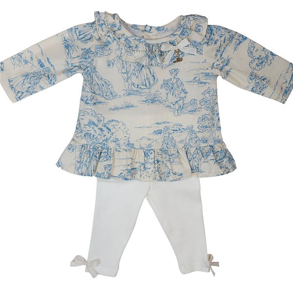 Conjunto Com Legging Menina Toile Du Jour Roana - Azul
