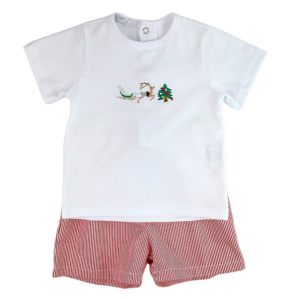 Conjunto Menino Fantástica Fábrica De Natal Roana - Vermelho
