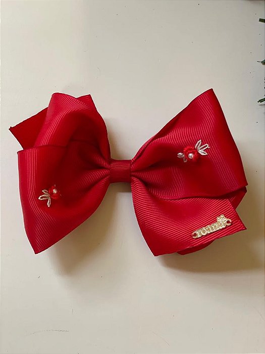 Laço Infantil Grande Menina Vermelho Roana