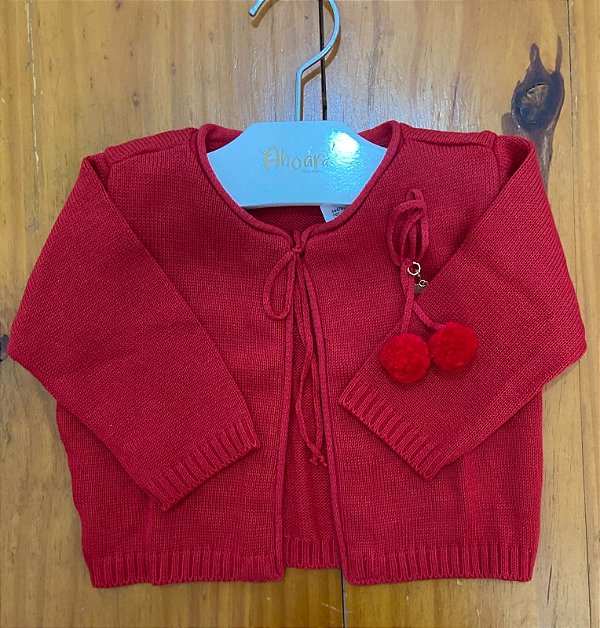 Casaco Infantil de Linha Vermelho Roana