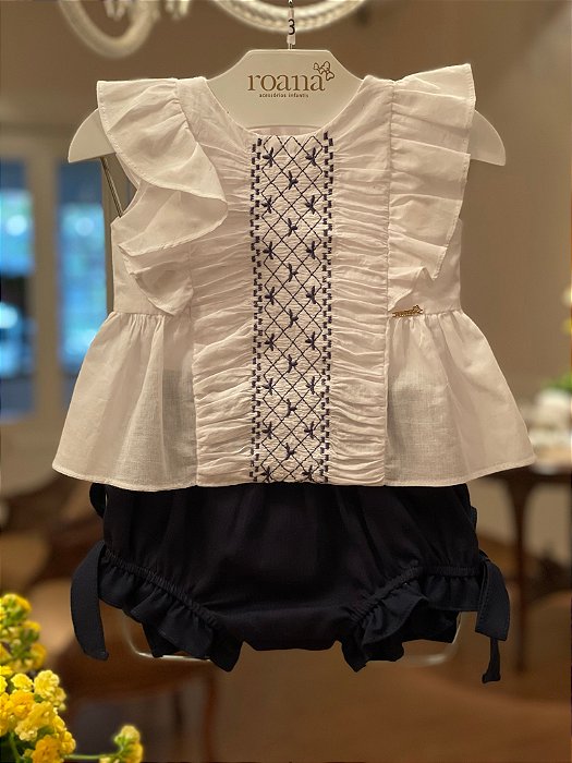 Conjunto Bata com Culote ou Short Zig-Zag