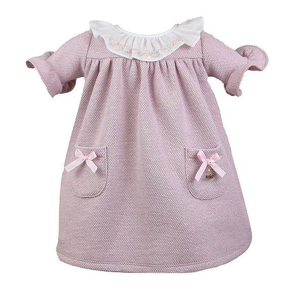 Vestido Infantil Favinho Metalic Rosa Roana