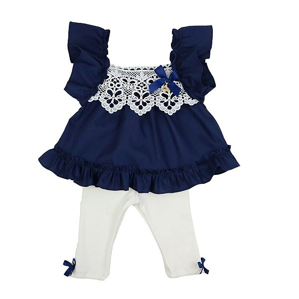Bata com Legging Jardim Marinho