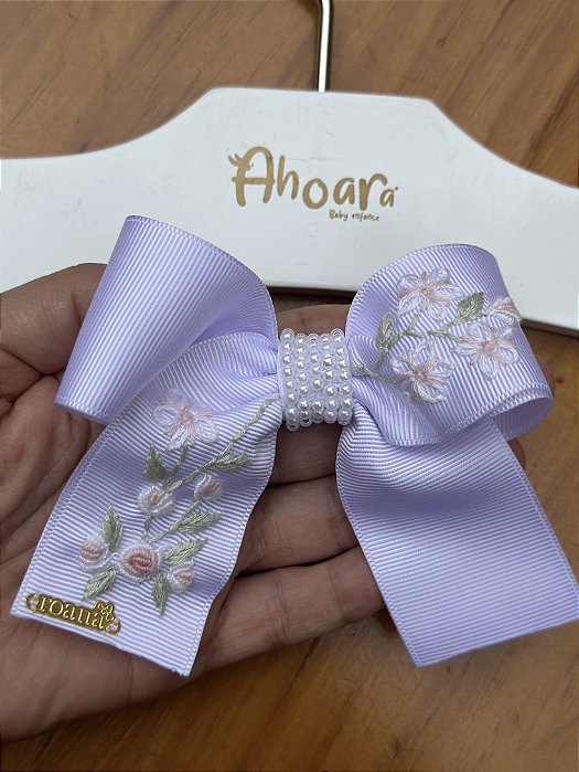Laço Infantil Grande Algodão Doce Branco Roana