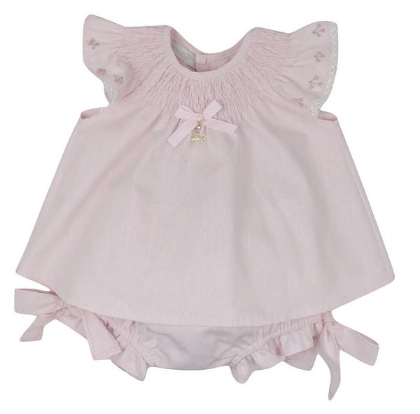 Conjunto Bata com Culote  ou Short Botões de Flores