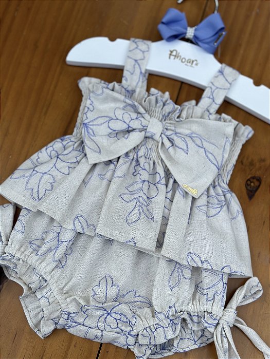 Conjunto Infantil Bata com Culote ou Short Blue Lilac Roana