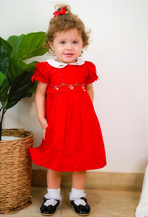 Vestido Infantil Luxo Festa Chapeuzinho Vermelho Roana