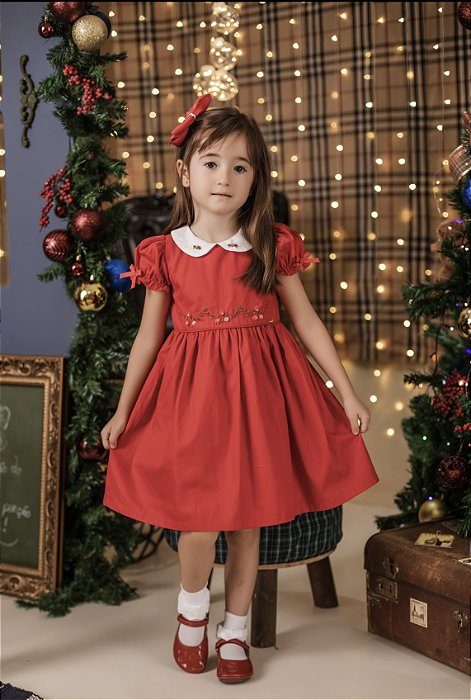 Vestido Infantil Luxo Festa Chapeuzinho Vermelho Roana