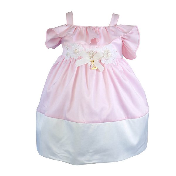 Vestido Flores e Cetim