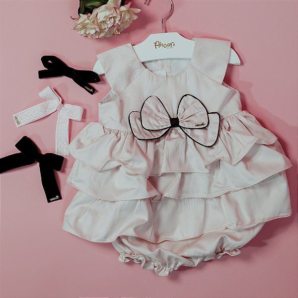 Pimpão Infantil Laço Minimalista Rosa Roana