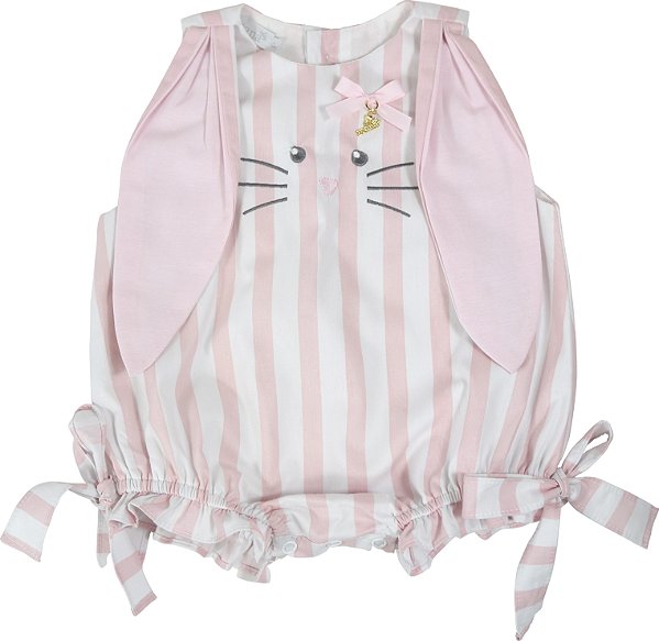 Pimpão Infantil Fofura de Páscoa Listrado Rosa Roana