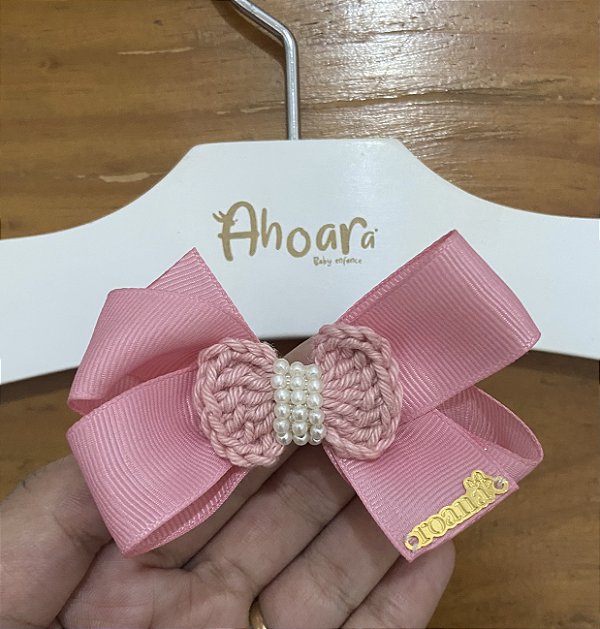 Laço Infantil Médio Delicado Rosa Roana
