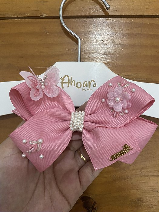 Faixa de Cabelo Infantil Grande Encanto Rosa Roana