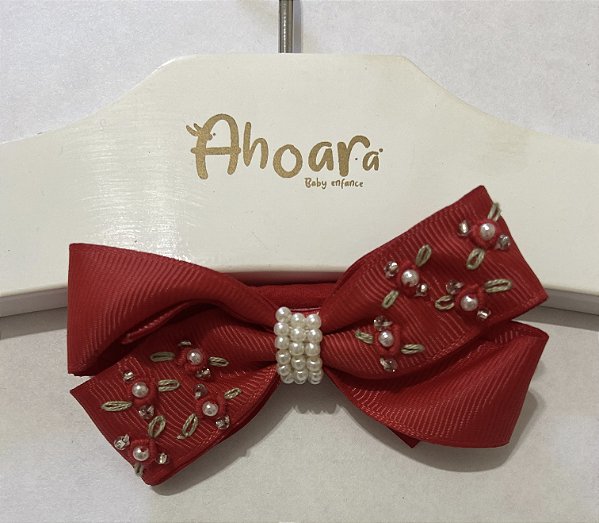 Faixa de Cabelo Infantil Média Florzinhas Rococó Bordados Roana