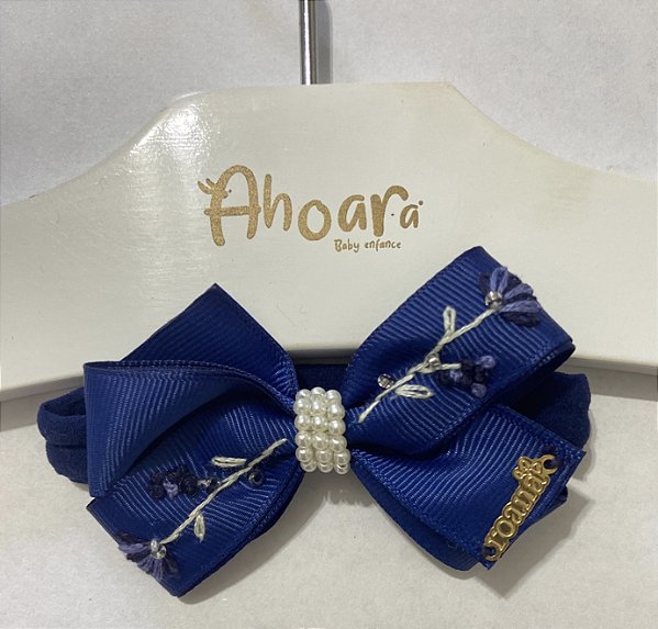 Faixa de Cabelo Infantil Média Bordada Galhos de Flores Roana
