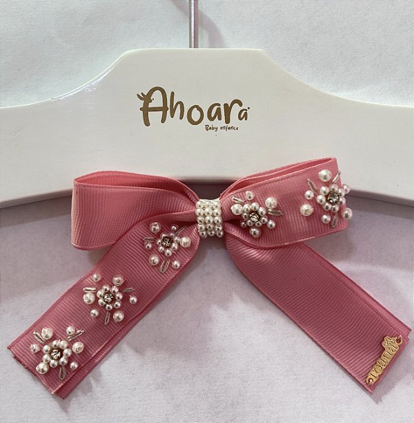 Laço Infantil Grande Charmoso Rosa Roana